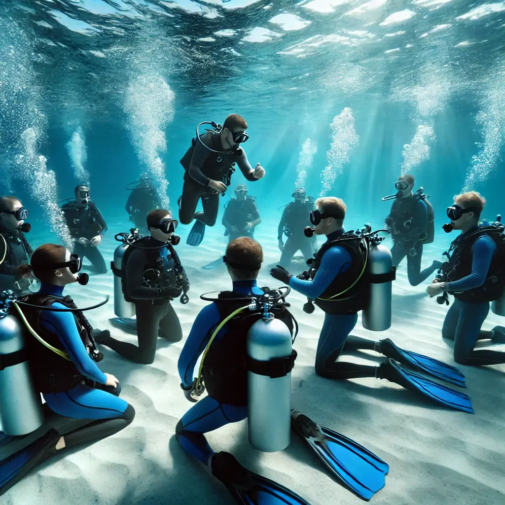 Scuba training session